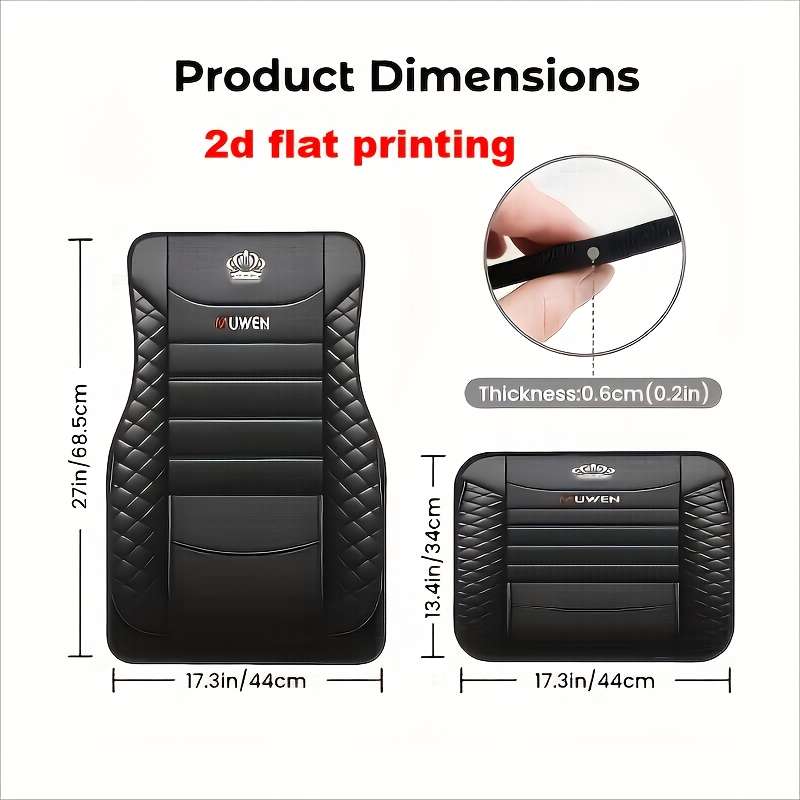 4-Piece Universal PE Car Floor Mats Set