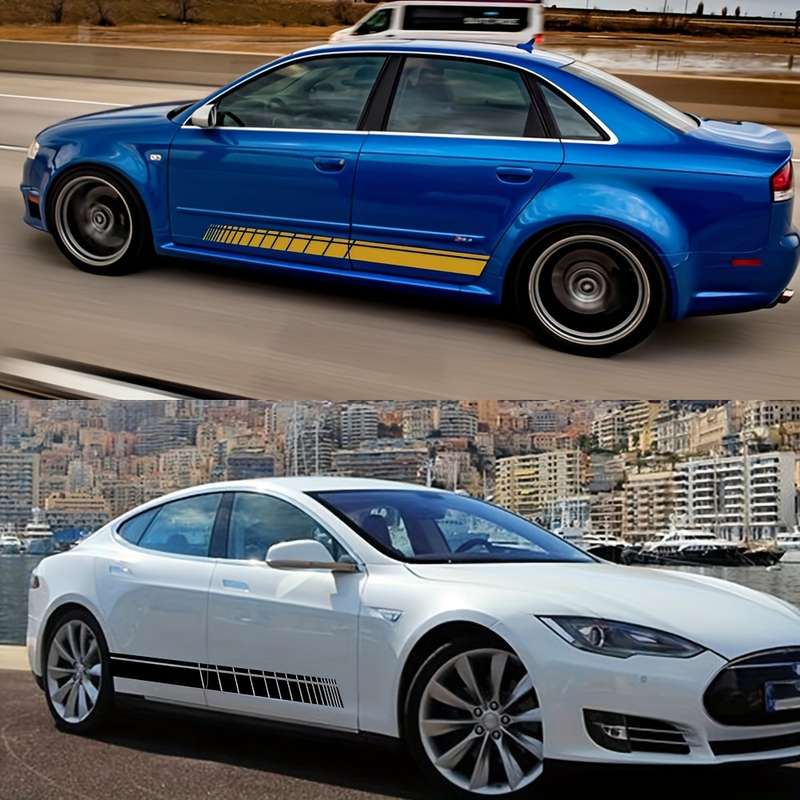 Car Side Skirt Stripe Pattern Sticker