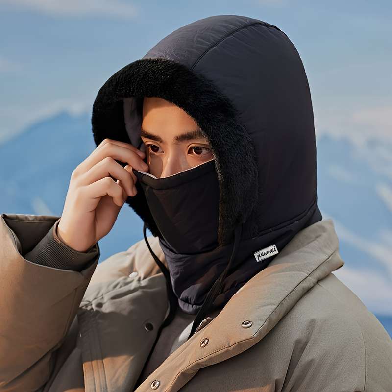 1 Pack Winter Warm Fleece Lined Knit Fabric Polyester Hat