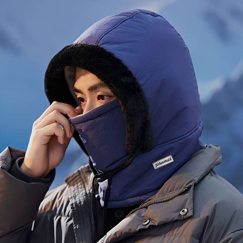 1 Pack Winter Warm Fleece Lined Knit Fabric Polyester Hat