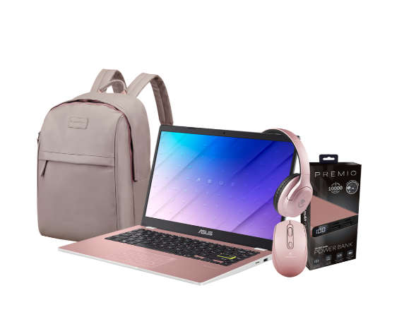Asus 4GB/256SSD Rose Gold Bundle mouse/laptop bag/earphones/powerbank