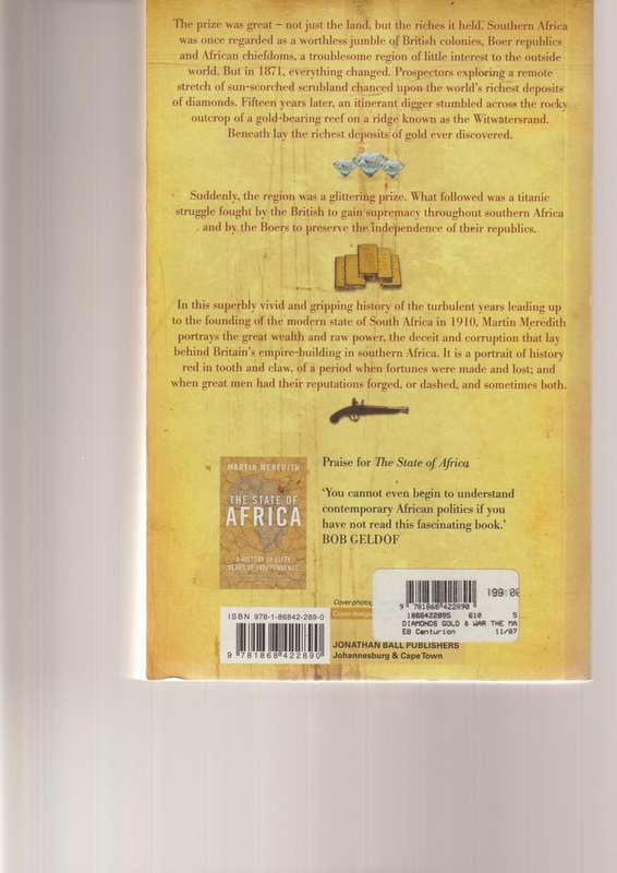 DIAMONDS, GOLD AND WAR: THE MAKING OF SOUTH AFRICA by MARTIN MEREDITH