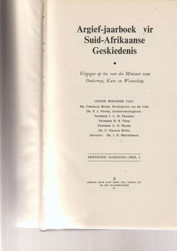 ARGIEF JAARBOEK VIR SUID-AFRIKAANSE GESKIEDENIS 1950 (1)