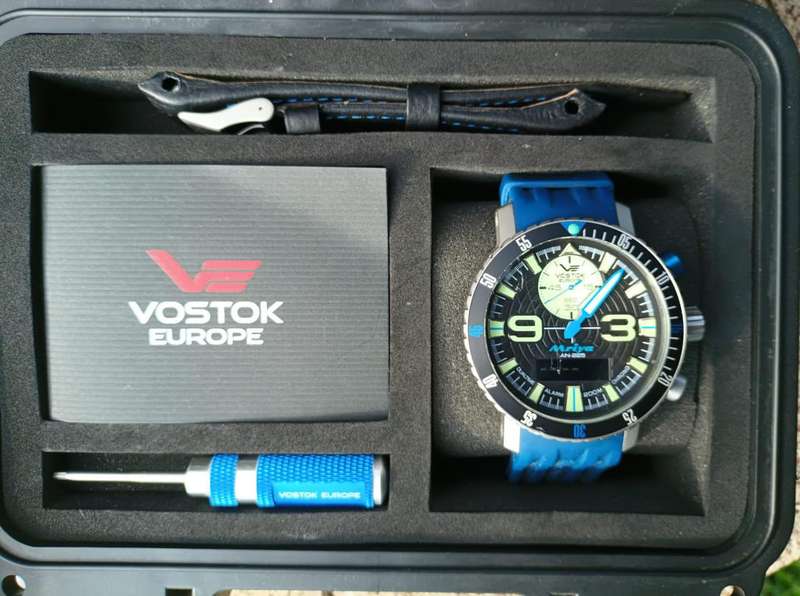 VOSTOK MRIYA WATCH IN HARD CASE WITH LEATHER & SILICONE STRAPS LIMITED EDITION NR. 157/3000