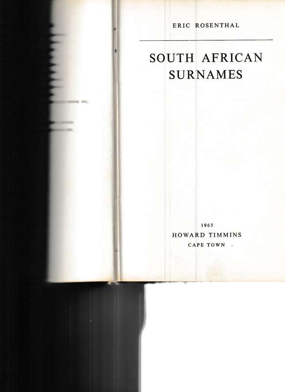 SOUTH AFRICAN SURNAMES