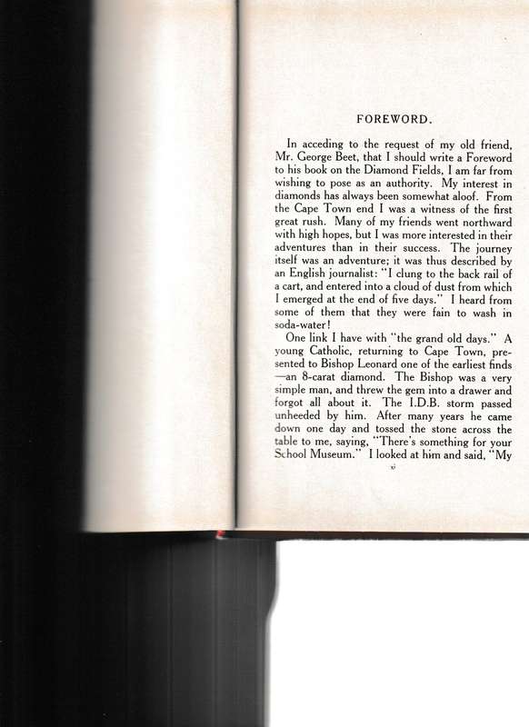 THE GRAND OLD DAYS OF THE DIAMOND FIELDS by GEORGE BEET 1 ST. ED.