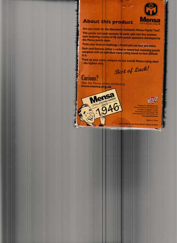 THE ABSOLUTELY AUTHENTIC MENSA TEST (SEALED)