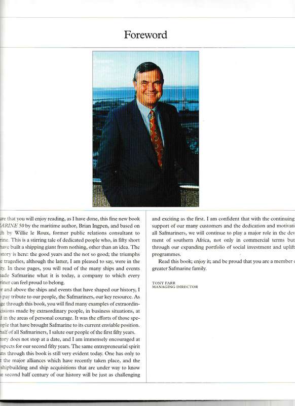 SAFMARINE 1946-1996 *SIGNED*