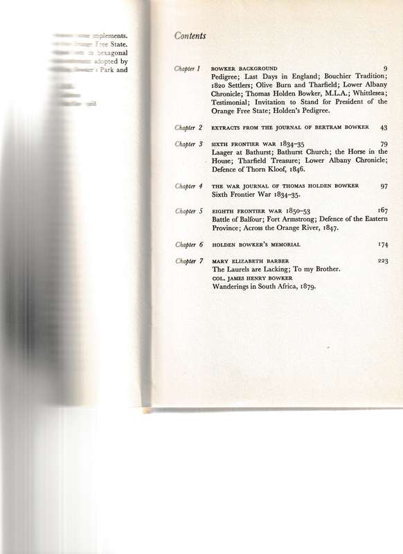 COMDT. HOLDEN BOWKER: AN 1820 SETTLER BOOK INCLUDING UNPUBLISHED RECORDS OF FRONTIER WARS