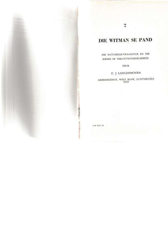 VERSAMELDE WERKE: C.J. LANGENHOVEN DEEL XVI