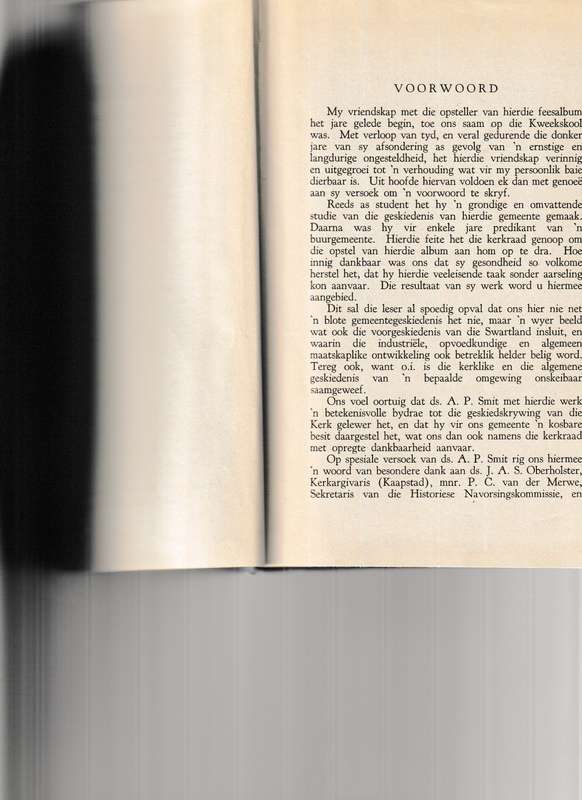 GEDENKBOEK VAN DIE NED. GEREF. GEMEENTE SWARTLAND TWEEDE EEUFEES 1745-1945