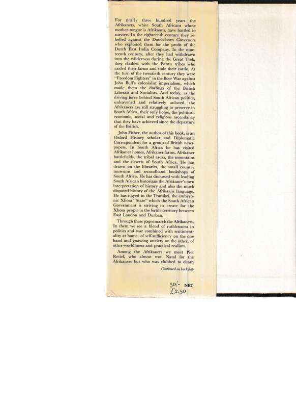 THE AFRIKANERS by JOHN FISHER