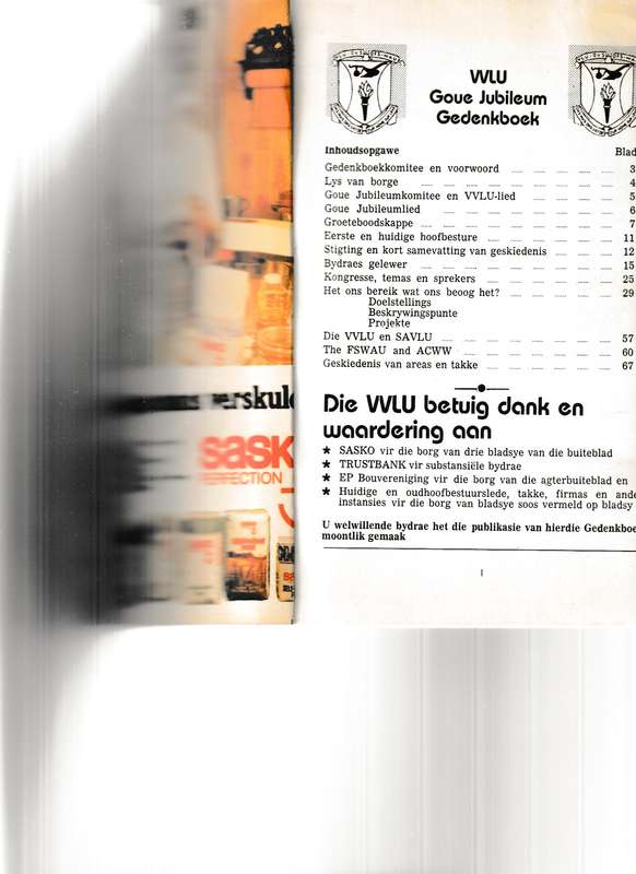 VRYSTAAT VROUE LANDBOU-UNIE 1930-1980