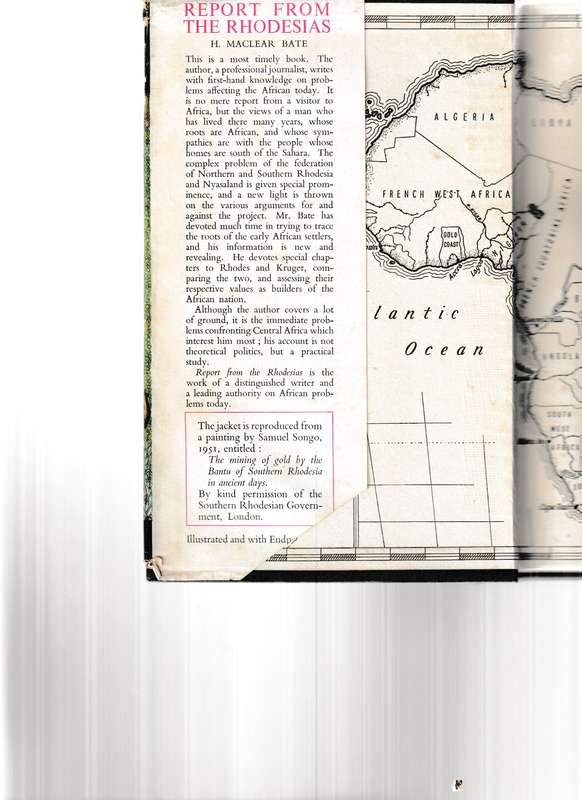 REPORT FROM THE RHODESIAS by H. MACLEAR BATE
