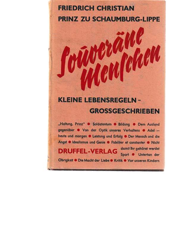 SOUVERANE MENSCHEN, KLEINE LEBENSREGELN-GROSSGESCHRIEBEN
