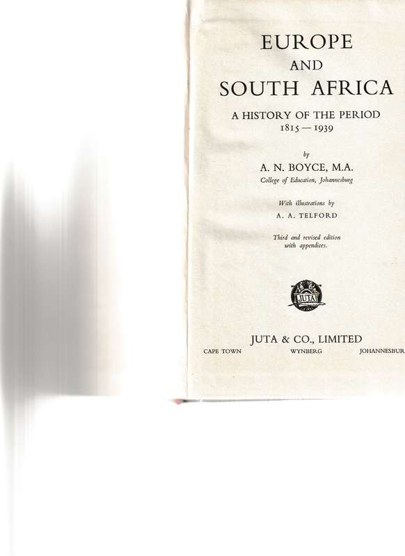 EUROPE AND SOUTH AFRICA 1815-1939
