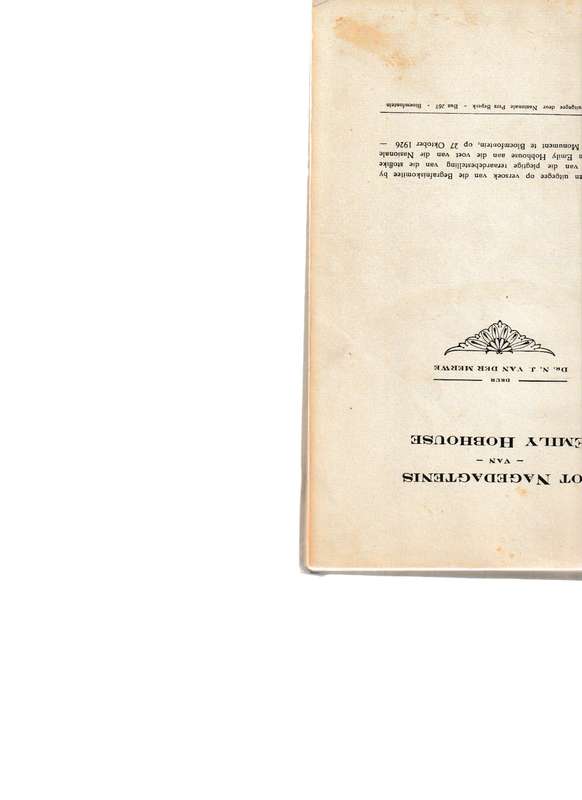 TOT NAGEDAGTENIS VAN EMILY HOBHOUSE