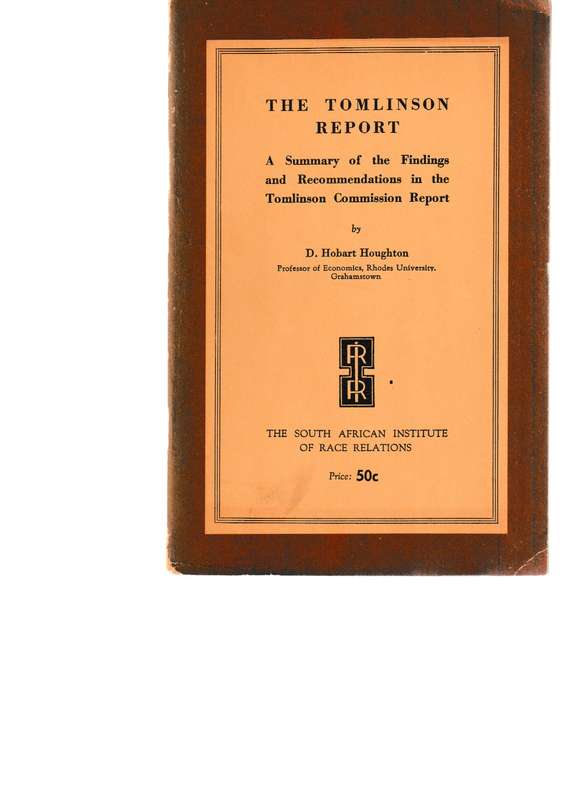 THE TOMLINSON REPORT: SUMMARY OF THE FINDINGS & RECOMMENDATIONS  IN THE TOMLINSON COMMISSION REPORT
