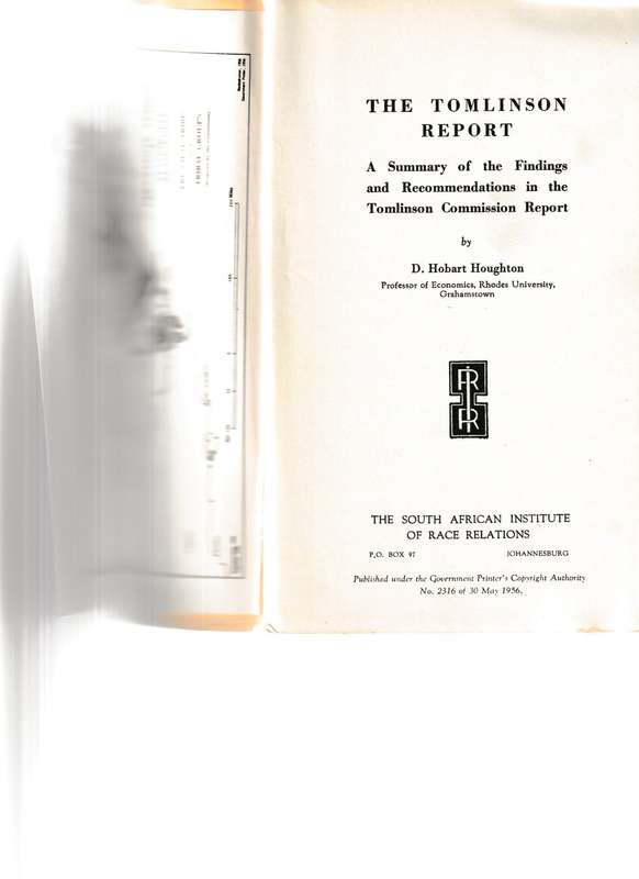 THE TOMLINSON REPORT: SUMMARY OF THE FINDINGS & RECOMMENDATIONS  IN THE TOMLINSON COMMISSION REPORT