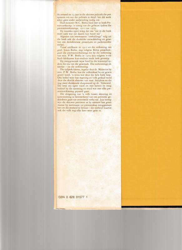 PREMIERS-VERKIESINGS SEDERT 1910 deur M.VC. BOTHA