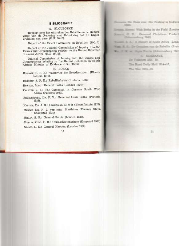 DIE REBELLIE 1914-1915 deur G.D Scholtz