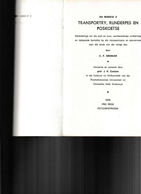 TRANSPORTRY, RUNDERPES EN POSKOETSE deur C.F. GRONUM