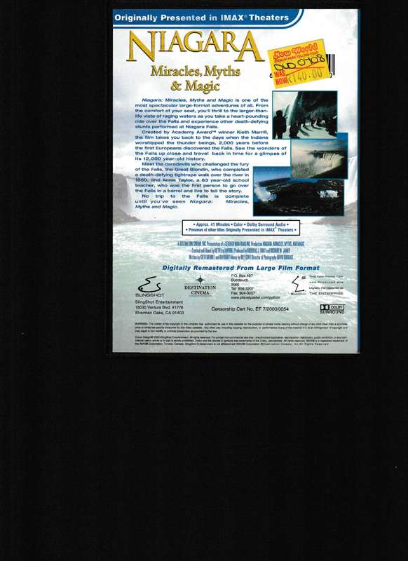 NIAGARA, MIRACLES, MYTHS & MAGIC