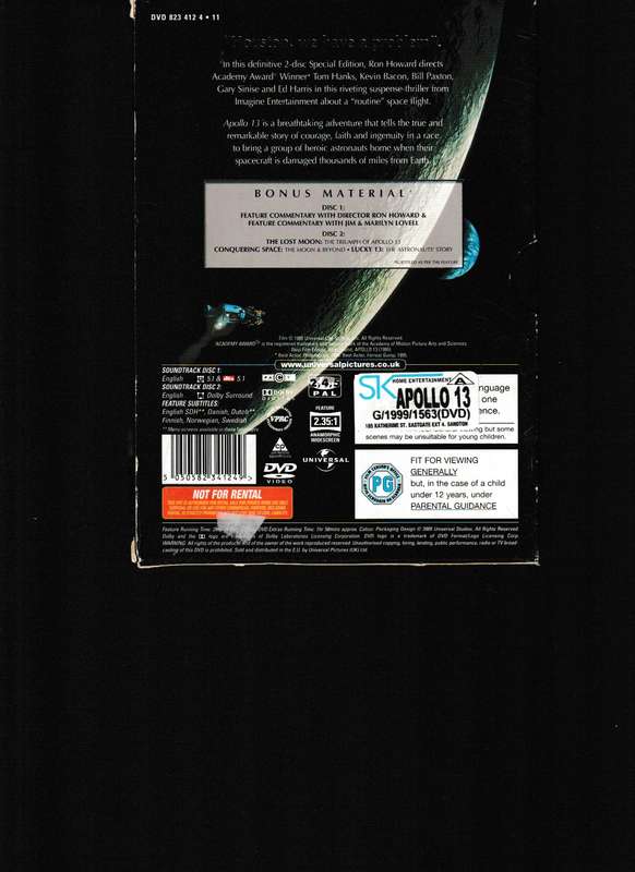 APOLLO 13 2 DISC SPECIAL EDITION DVD ON 2 DISCS.