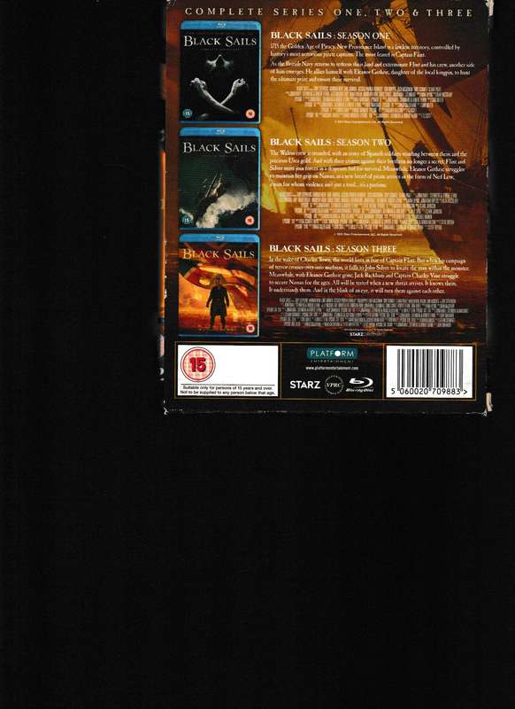BLACK SAILS, COMPLETE SERIES 1,2 AND 3 ON BLU RAY