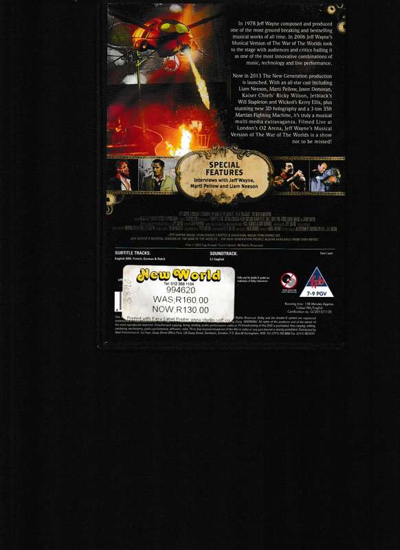 JEFF WAYNE'S MUSICAL VERSION OF WAR OF THE WORLDS