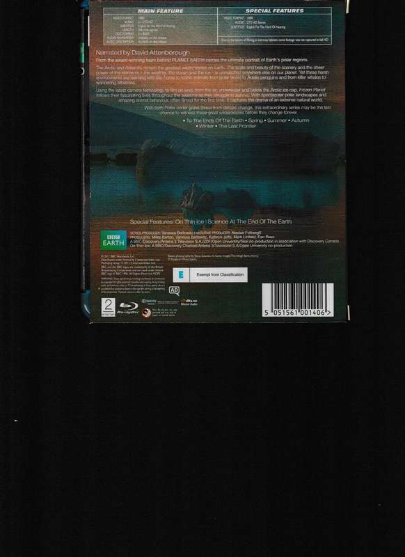 FROZEN PLANET, THE COMPLETE SERIES ON 3 BLU RAY DISCS