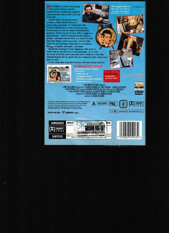 GROUNDHOG DAY DVD