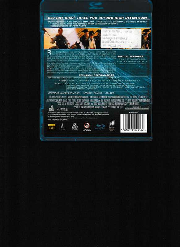 THE PATRIOT BLU RAY
