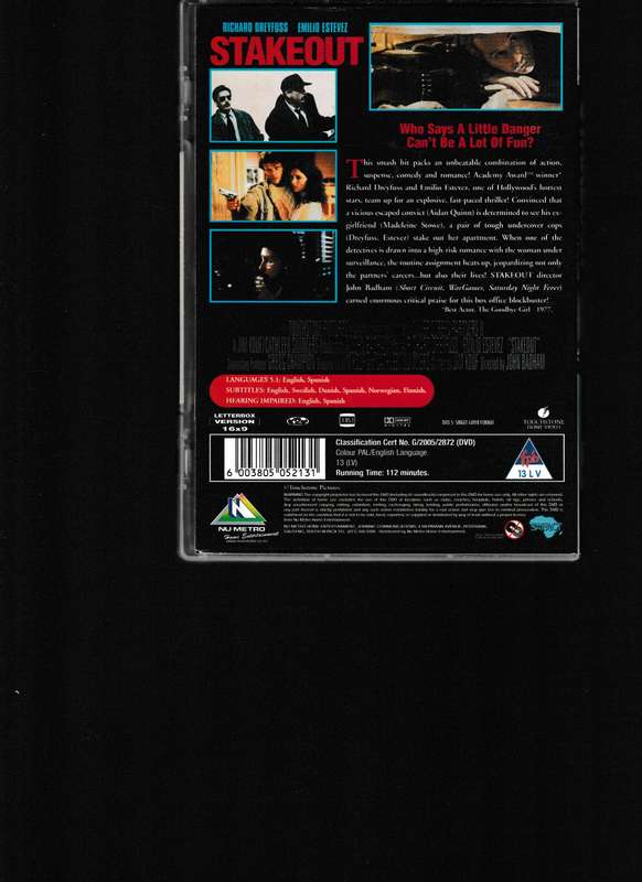 STAKEOUT DVD