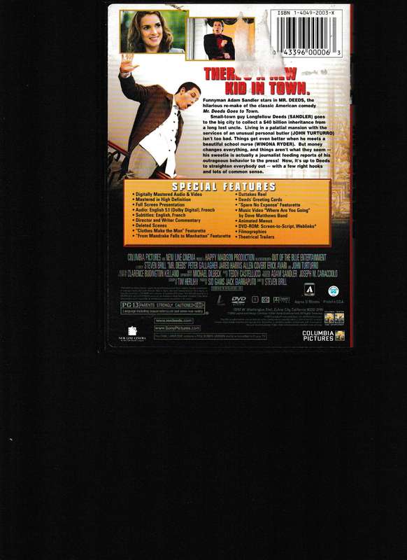 MR. DEEDS DVD