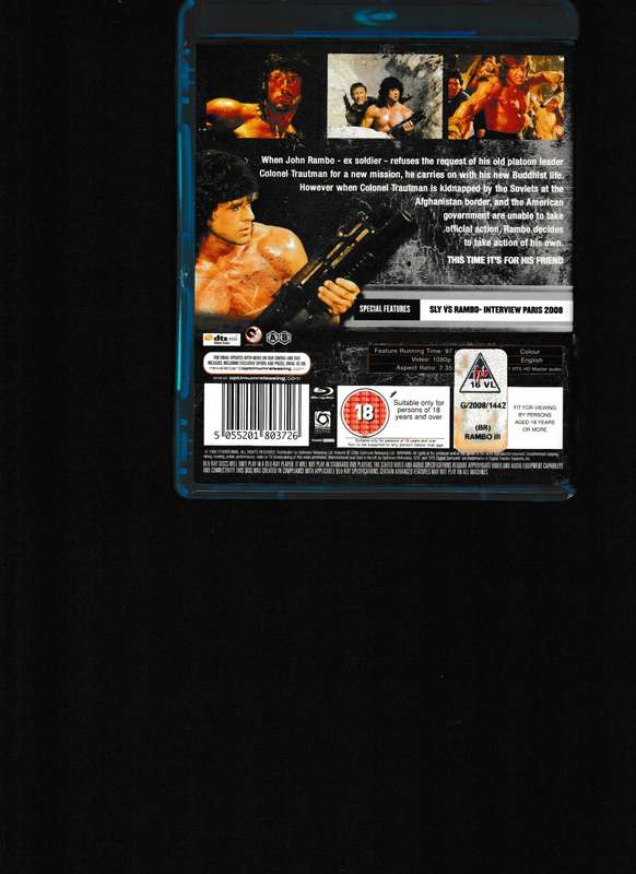 RAMBO III BLU RAY