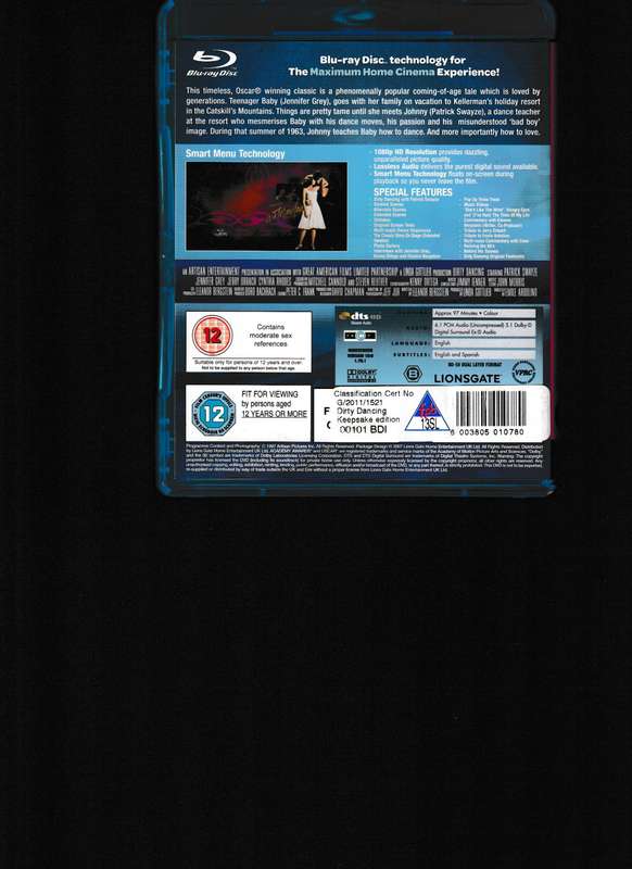 DIRTY DANCING TWENTIETH ANNIVERSARY COLLECTOR'S EDITION BLU RAY