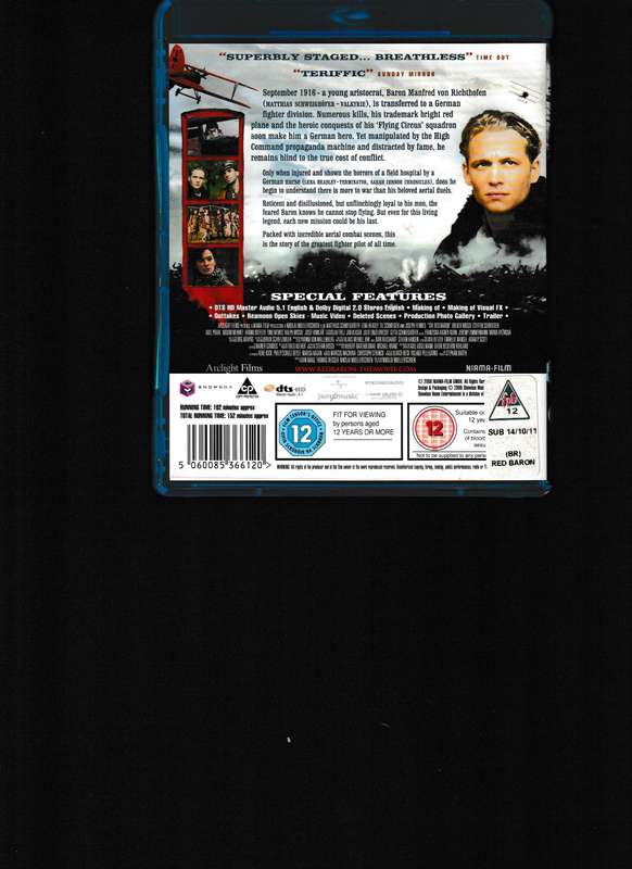 THE RED BARON BLU RAY