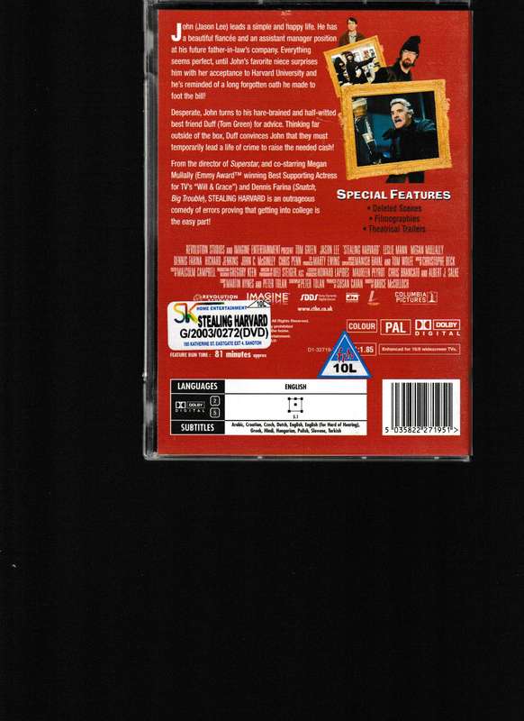 STEALING HARVARD DVD