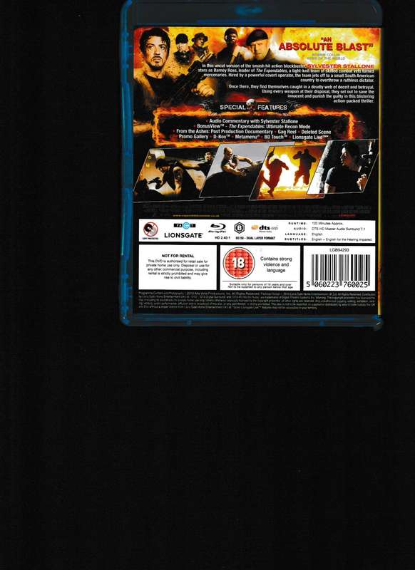 THE EXPENDABLES BLU RAY