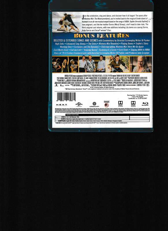 MAMA MIA HERE WE GO AGAIN BLU RAY SING ALONG EDITION