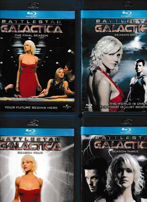 BATTLESTAR GALACTICA SERIES 1, 3, 4 AND FINAL SEASON BLU RAY 15 DISCS