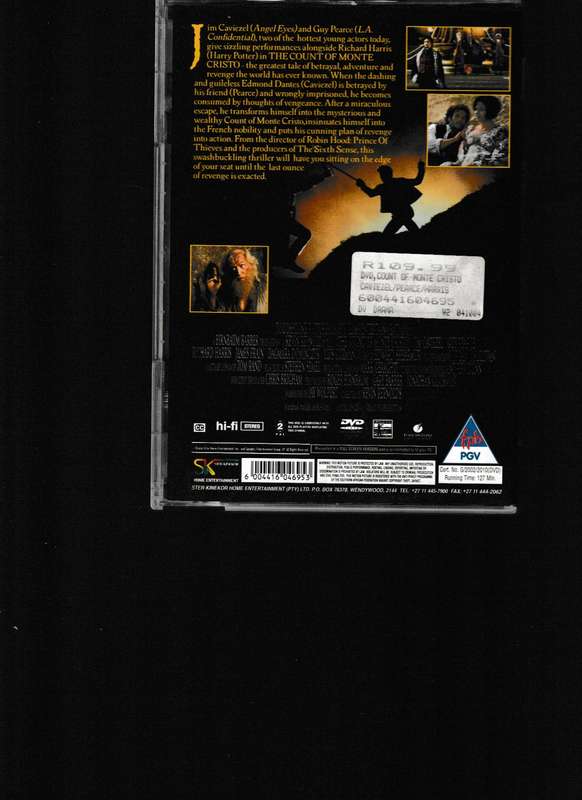 THE COUNT OF MONTE CRISTO DVD