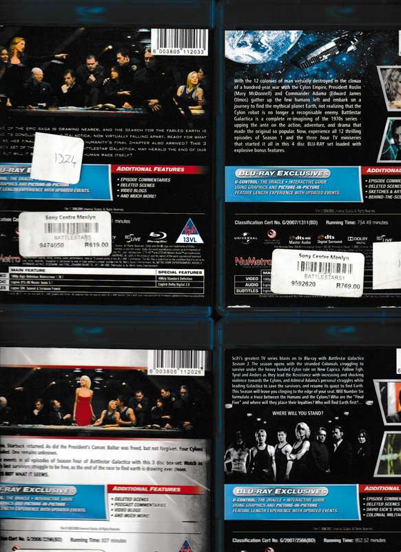 BATTLESTAR GALACTICA SERIES 1, 3, 4 AND FINAL SEASON BLU RAY 15 DISCS