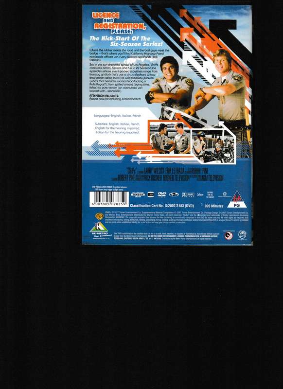 CHiPs DVD TV SERIES,  6 DVD BOX SET
