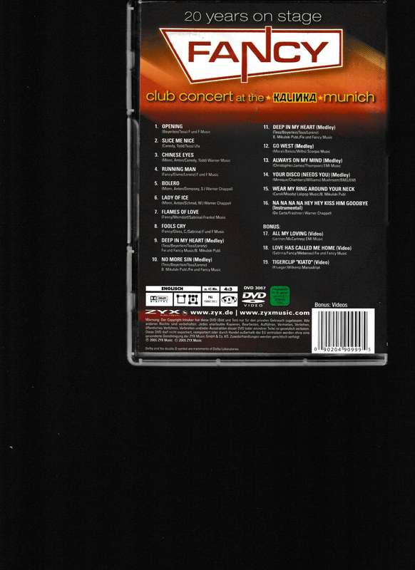 FANCY, CLUB CONCERT AT MUNICH DVD