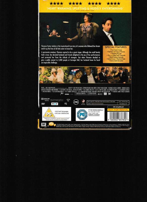 FLORENCE FOSTER JENKINS DVD