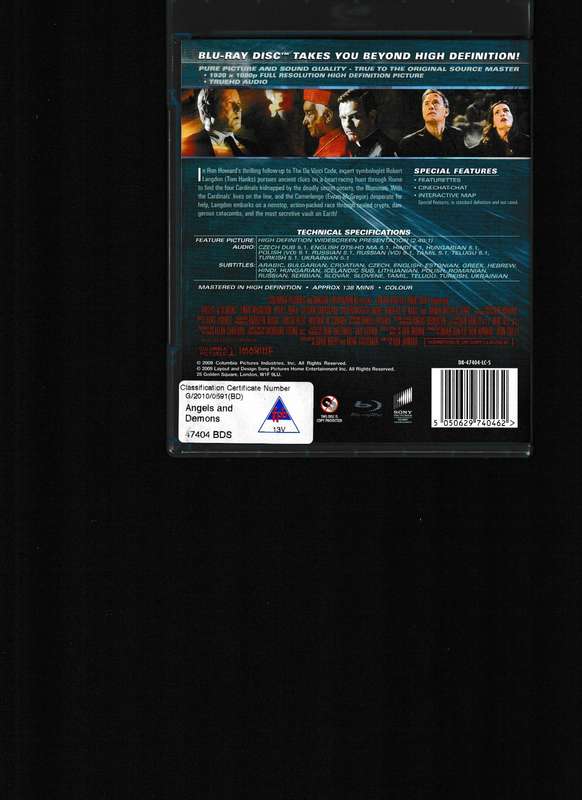 ANGELS & DEMONS TWO DISC THEATRICAL & EXTENDED EDITION BLU RAY