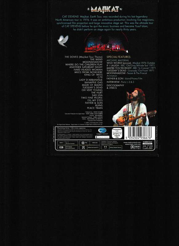 CAT STEVENS, MAJIKAT EARTH TOUR 1976  DVD WITH BOOKLET