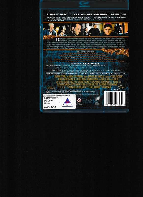 DA VINCI CODE EXTENDED CUT 2-DISC SET BLU RAY